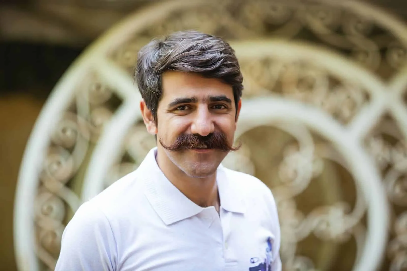Shaped beard with mustache