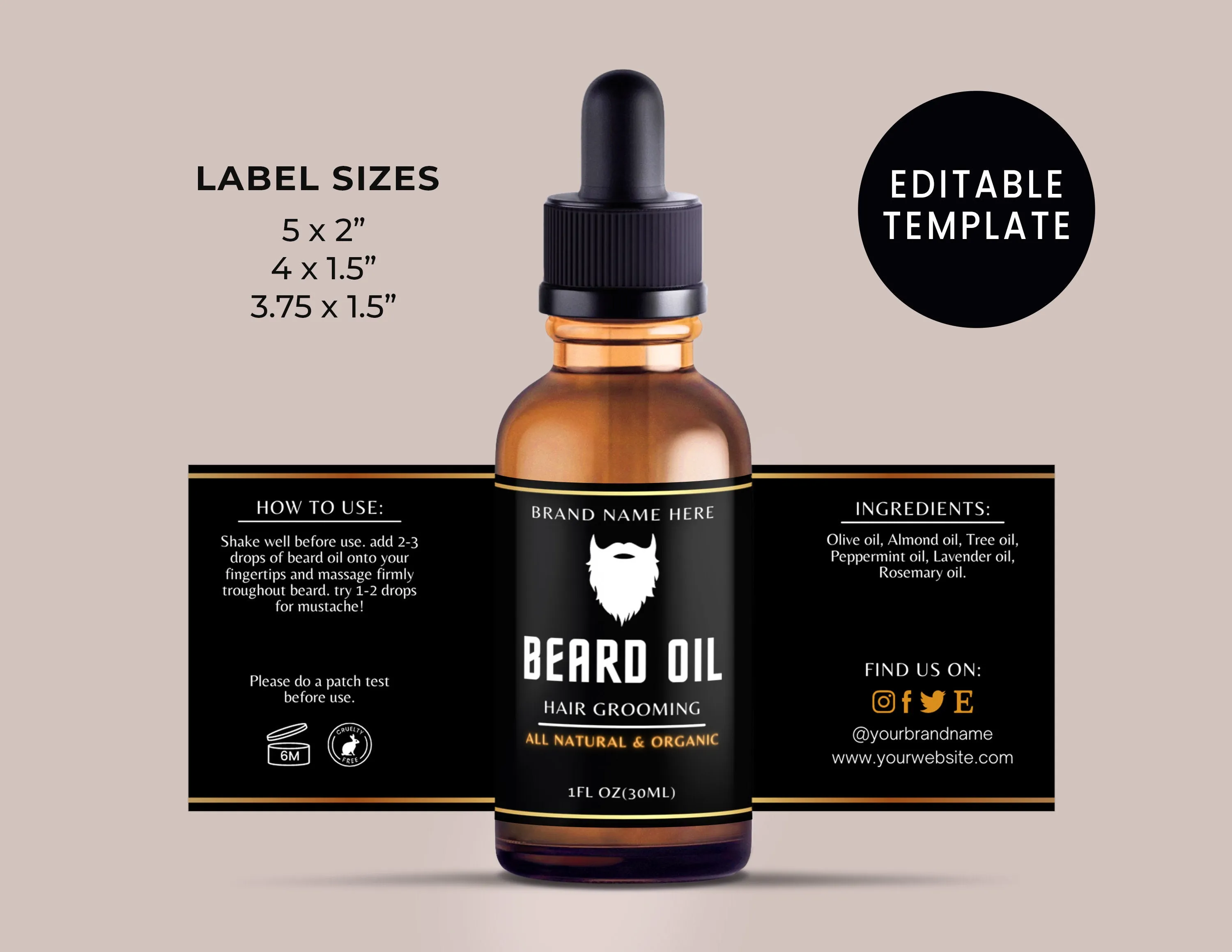 Beard oil bottle