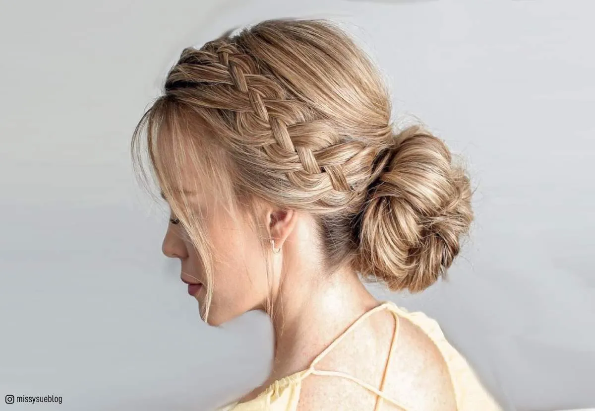 long hair braids bun 2024
