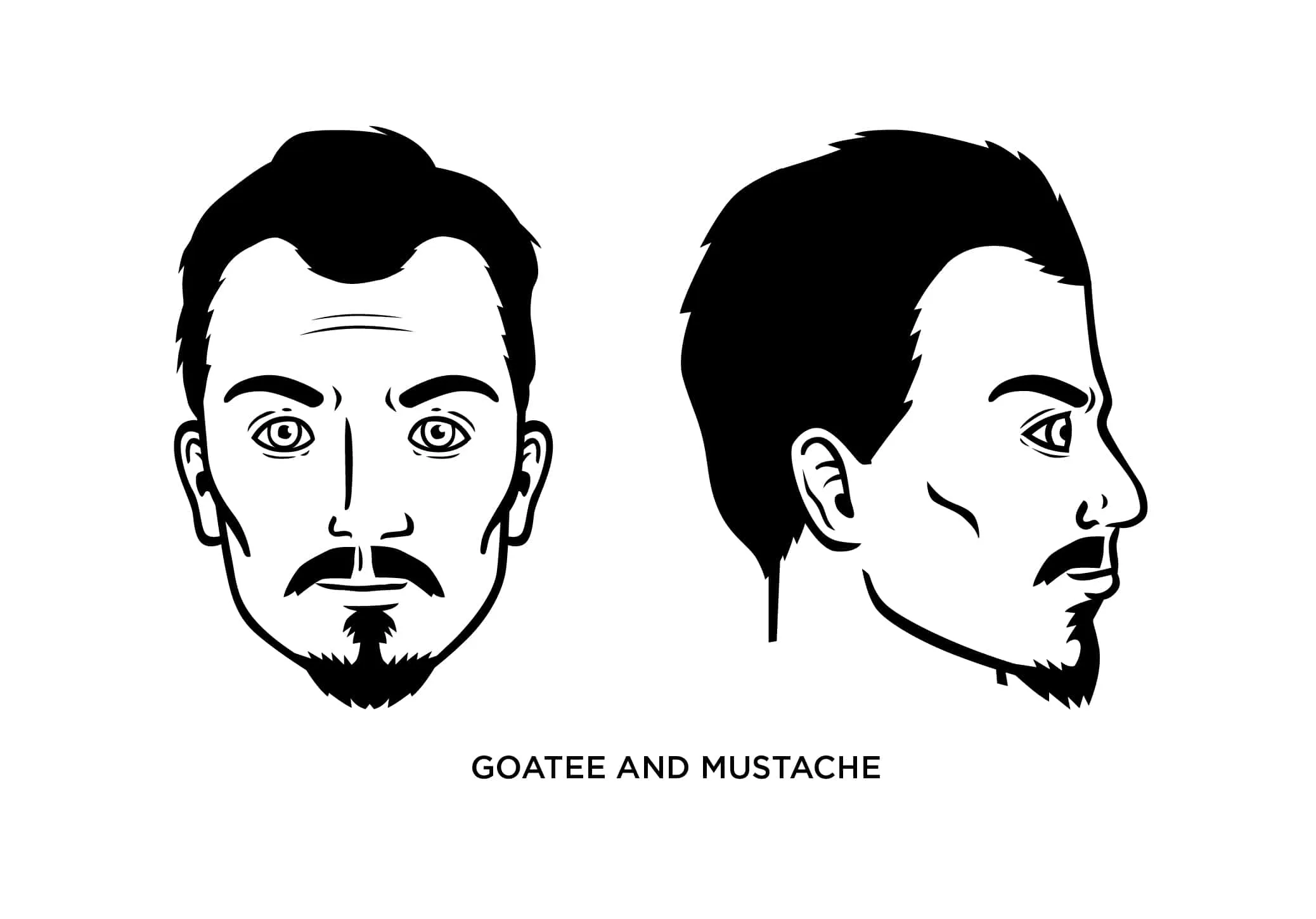 Goatee with mustache mottai