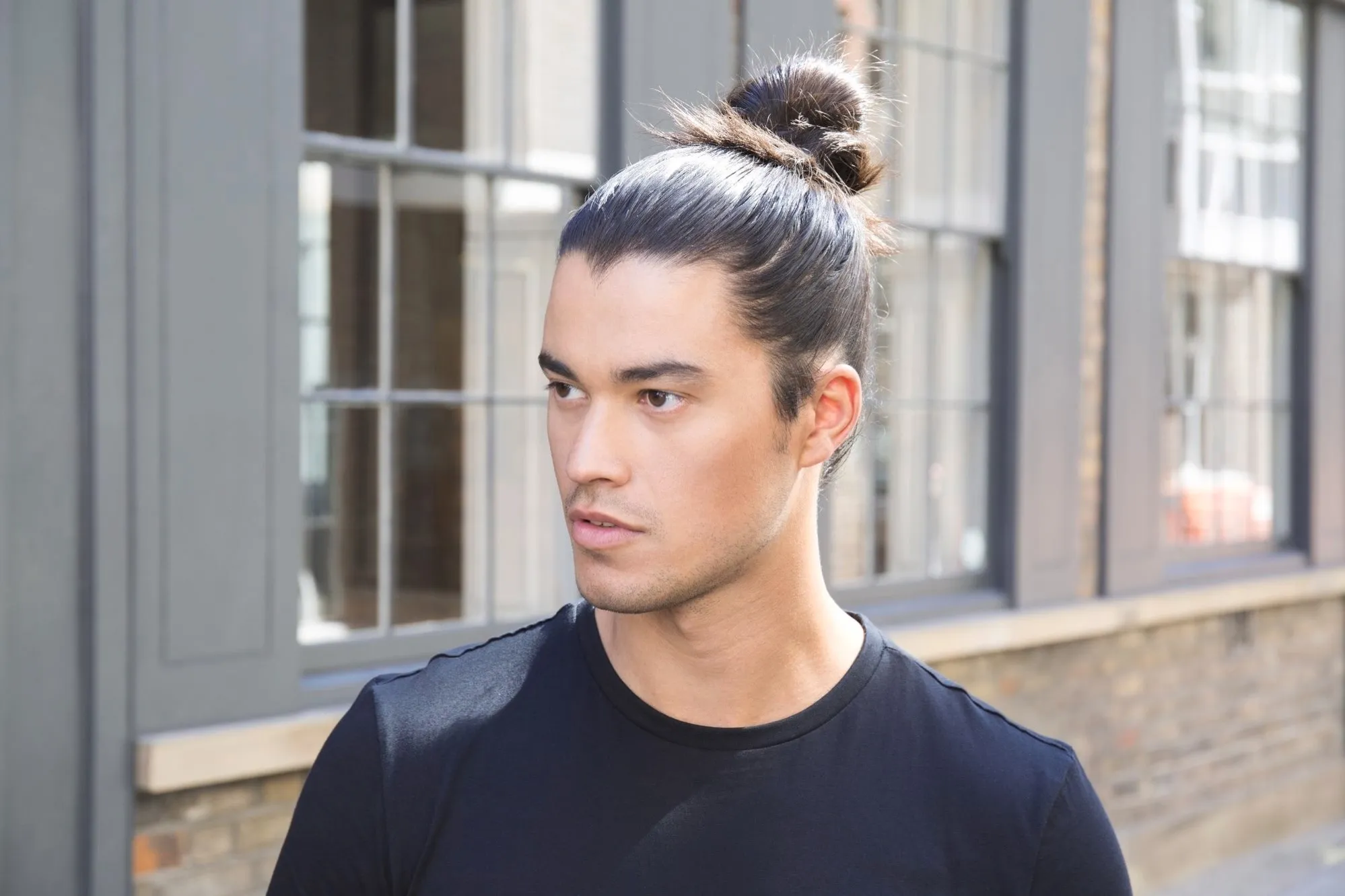 long beard with man bun