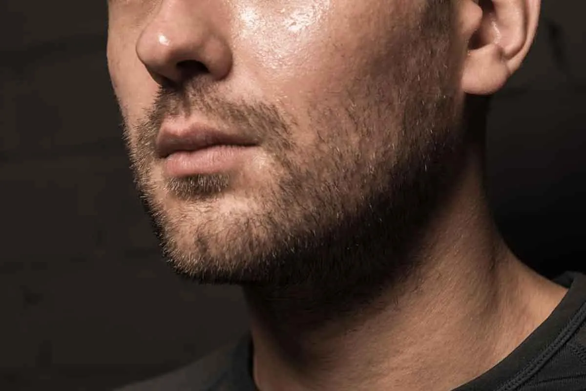 short stubble beard with fade haircut